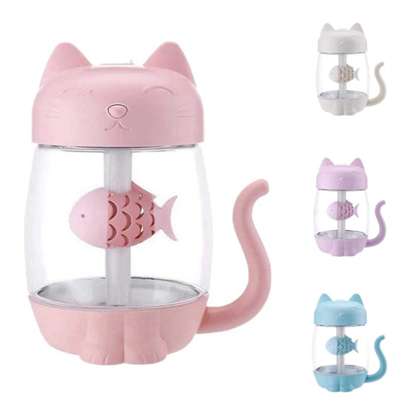 

350ML USB Cat Air Humidifier Cool Mist Adorable Mini Landscape Humidifier Mini USB Fan For Home Bedroom Office Car