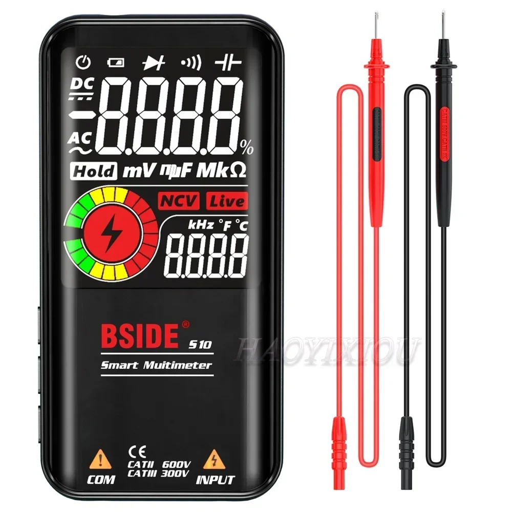 BSIDE S10 / S11 Digital Smart Multimeter Color LCD Display 9999 Digital DC AC Voltage Capacitor Ohm Diode NCV Hz Tester DMM