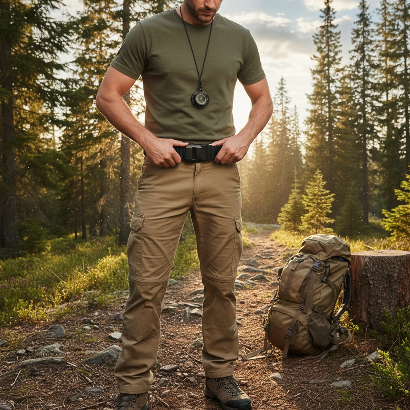 

Men's Nylon Automatic Buckle Canvas Belt Workwears Style Durable Comfortable Fit for Outdoor Casual Use