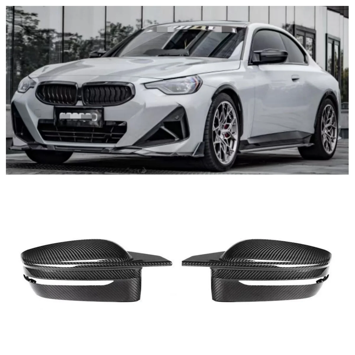 Hot selling M4 horn style rearview mirror cover suitable for ， 2 Series G42 M240 M4 style  carbon fiber rearview mirror cover