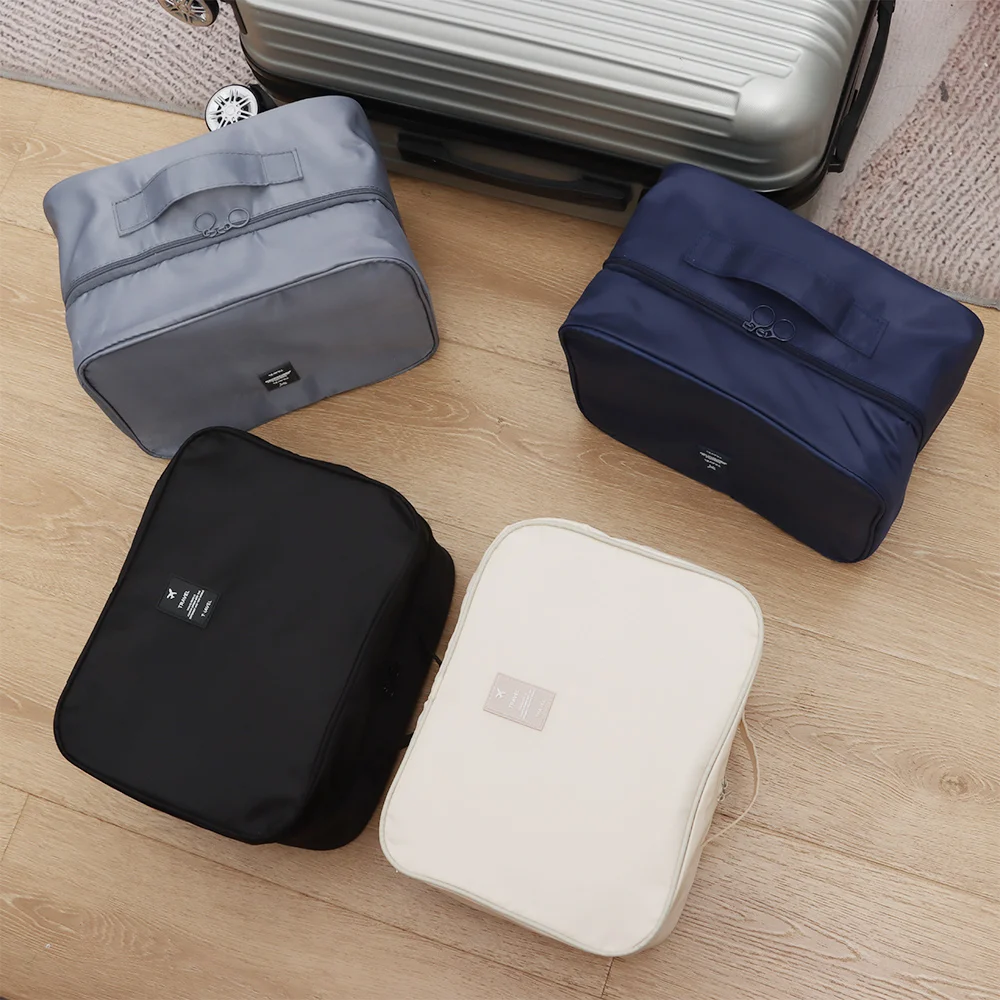 Upgraded Multi-layer Travel Shoe Bag Zipper Waterproof Sneakers Storage Bag Sturdy Portable Storage Box Store 4 Pairs of Shoes
