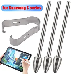 5PCS Touch Pen Tips Replacable Stylus Titanium Alloy Silver for Samsung Galaxy Tab S6 S7 S8 S9 S23 Removal Tweezer Refill Tool