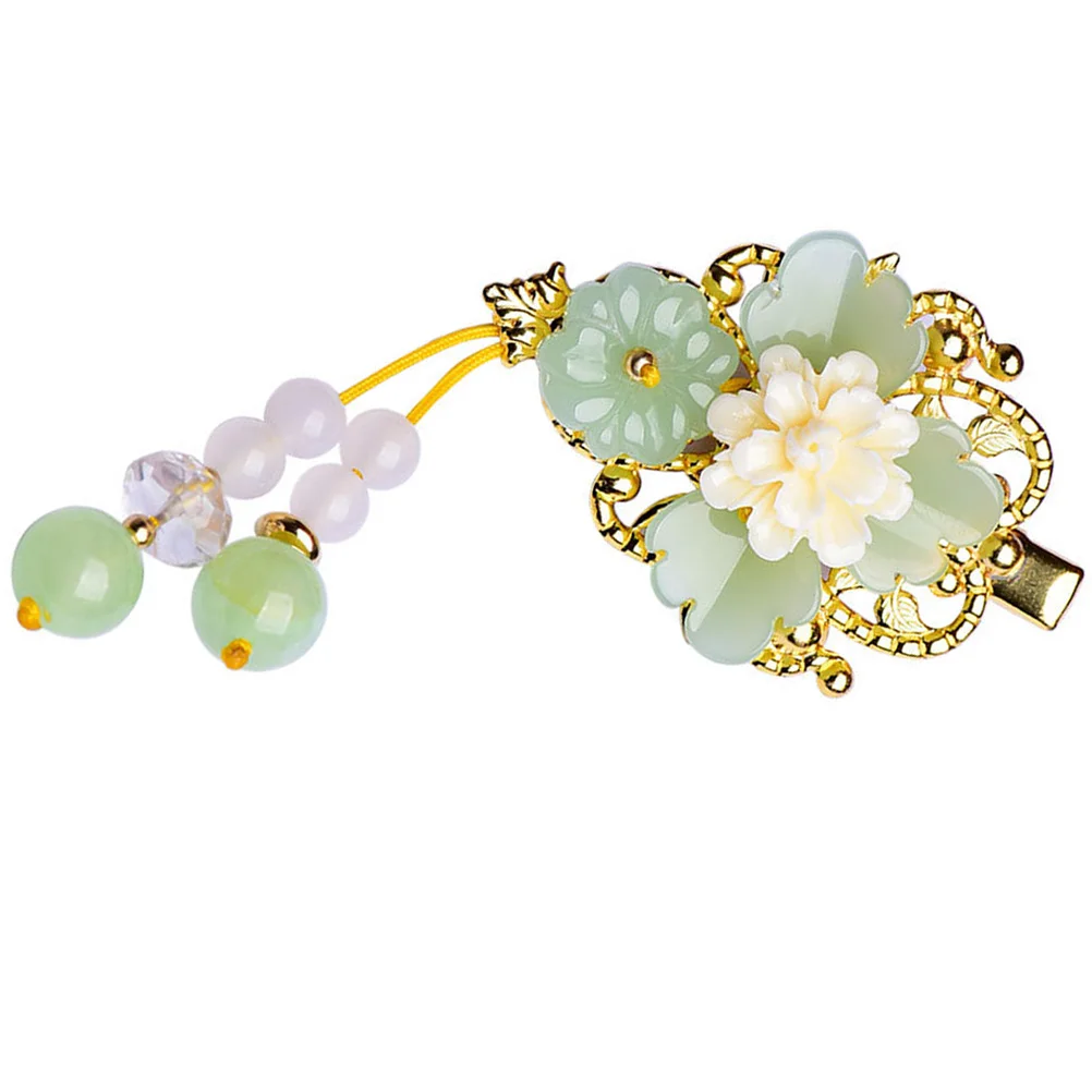 

Retro Vintage Glass Hairpin Women Flower Barrette Hanfu Accessories Classic Color Wedding Party Hairstyle Decorations Durability
