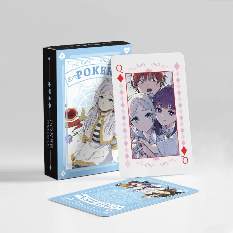 Cartes de jeu de poker à couverture rigide Anime, Frieren Himmel Cosplay, cadeau de refroidissement, jouet Frieren aux funérailles