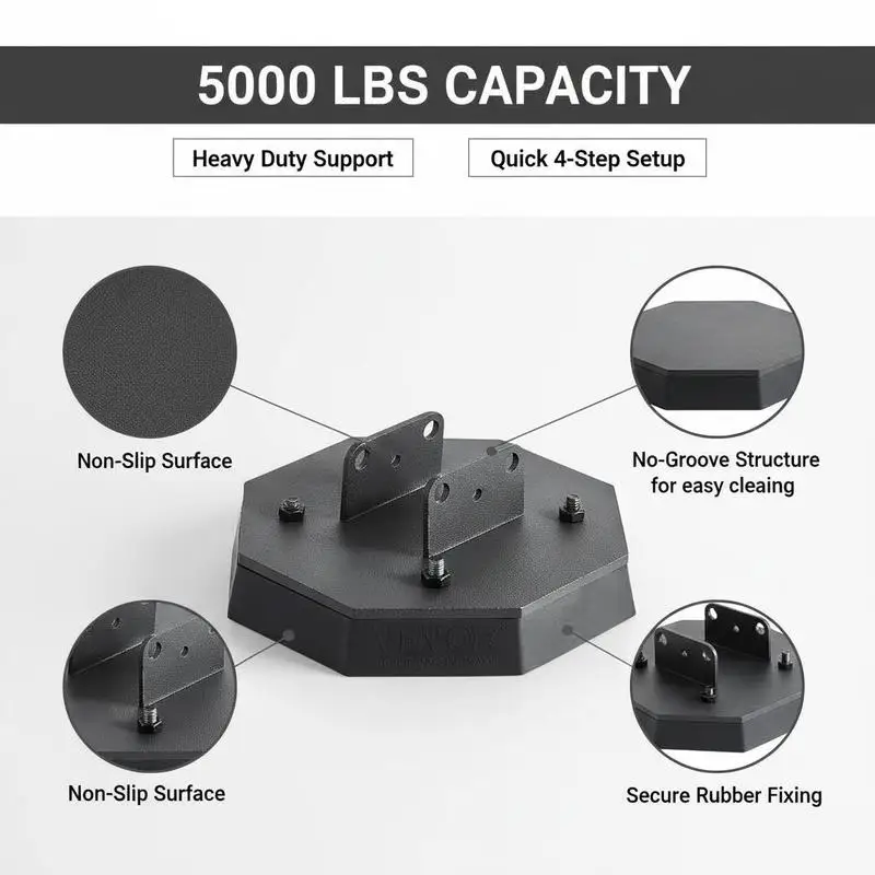 RV Stabilizer Blocks 4-Pack Rubber Camper Leveling Mats 5000 lbs Capacity For Scissor Jack Feet 5th Wheels Motorhomes Large Surface Area Heavy Duty Support Standard Fit Accessory view 3