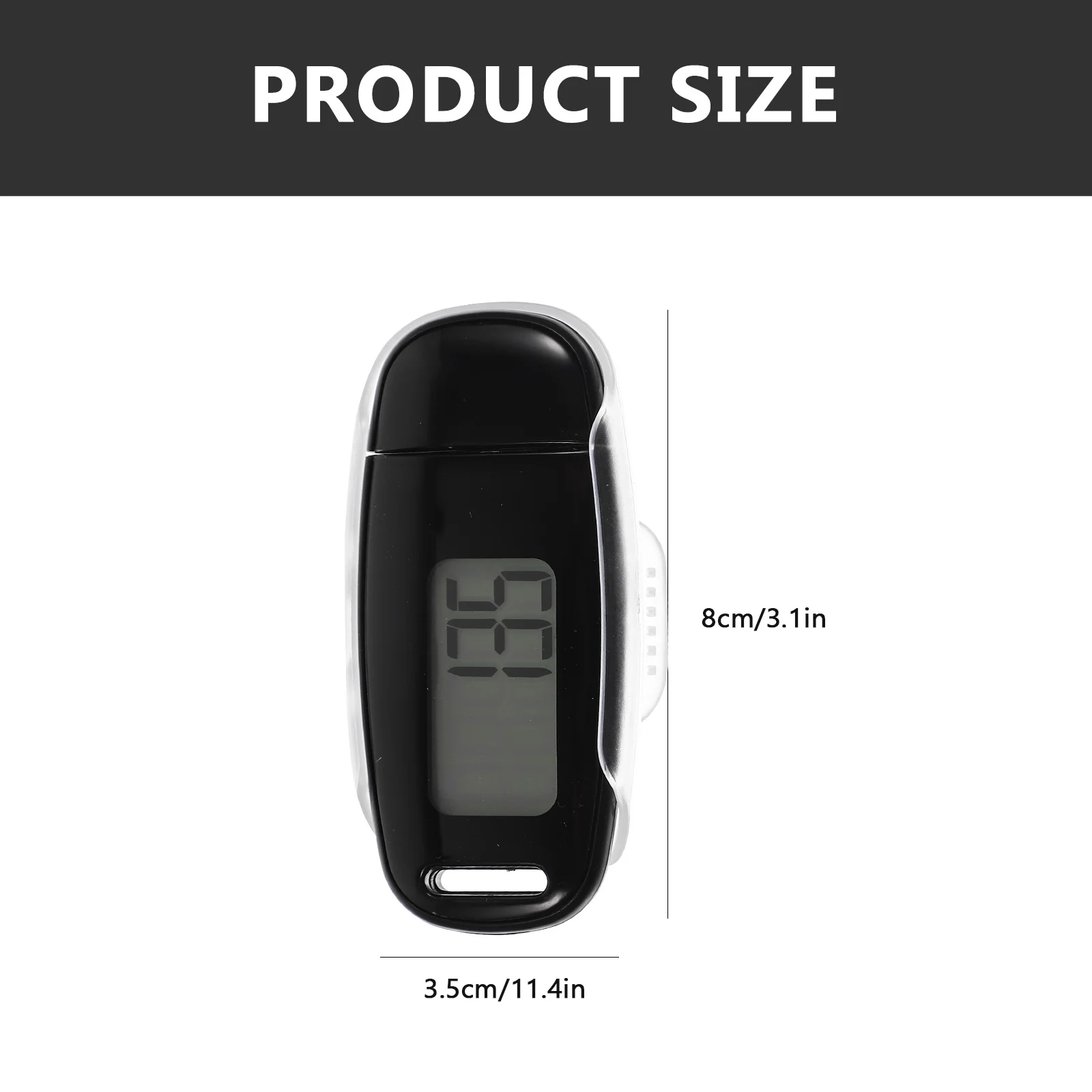 عداد الخطى المحمول ذو المشبك القابل لإعادة الشحن، شاشة عرض بلاستيكية شفافة صغيرة مقاومة للاهتراء، عداد خطوات متين للبالغين