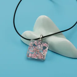 Dandelion and leaf in Square Glass Pendant women's Glasses Necklaces gift Necklaces & Pendants #FY324