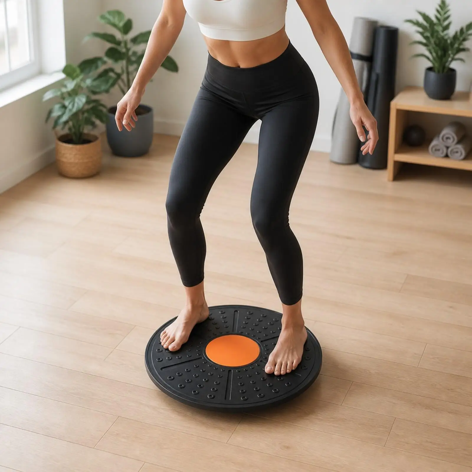 Exercise Balance Board for Full Body Workout with Spherical Base 12 to 20 Degree Tilt Support for Core Muscle Strengthening