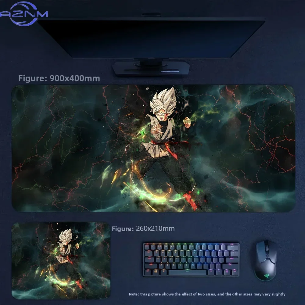 Anime Dragon Ball Goku Super Saiyan Large Mousepad, Rubber Non‑Slip Extended Gaming Desk Mat, Waterproof Anti‑Fray Mouse Pad for