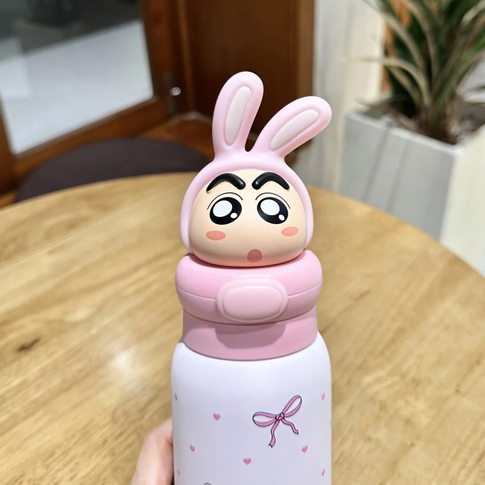 حقيقي 400 مللي تلوين شين تشان الفولاذ المقاوم للصدأ معزول زجاجة ماء كوب سيارة حراري قارورة باردة ساخنة للسفر هدايا عيد الميلاد