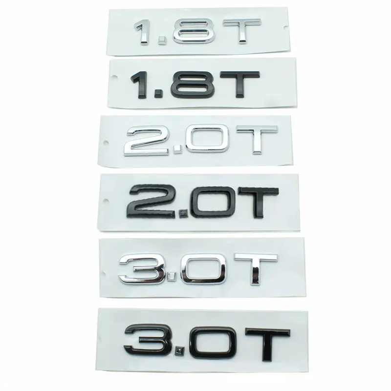 

1.8T 2.0T 3.0T badge car stickers for Audi A3 A4 A5 A6 A7 Q3 Q5 Q7 refit decal rear-end logo decoration label auto accessories