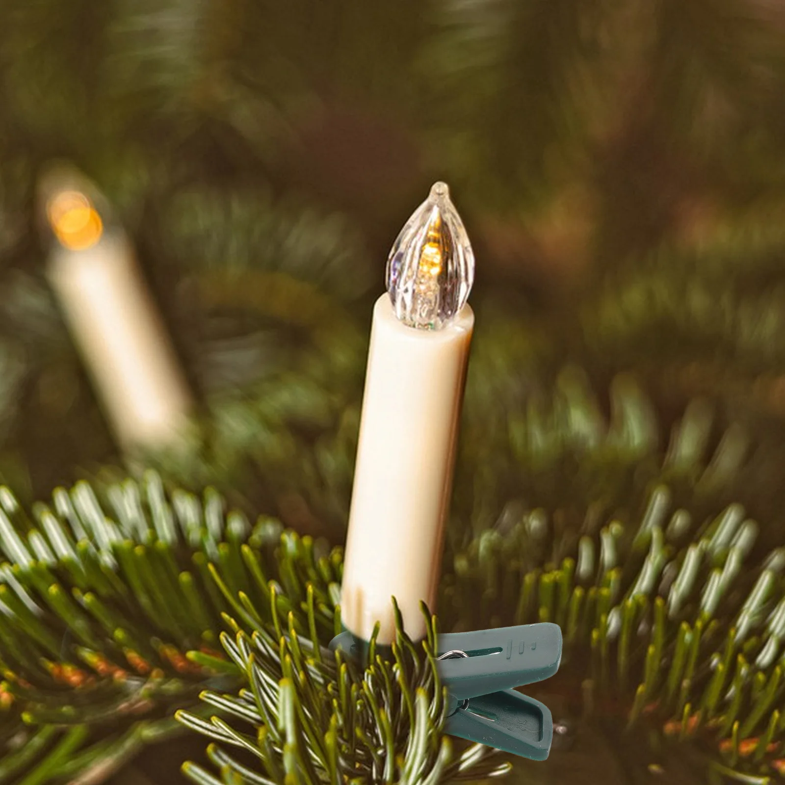 

30pcs Holder Clips Plastic Led Taper Candlestick Holders For Christmas Tree Holiday Party Decor Vintage Flameless
