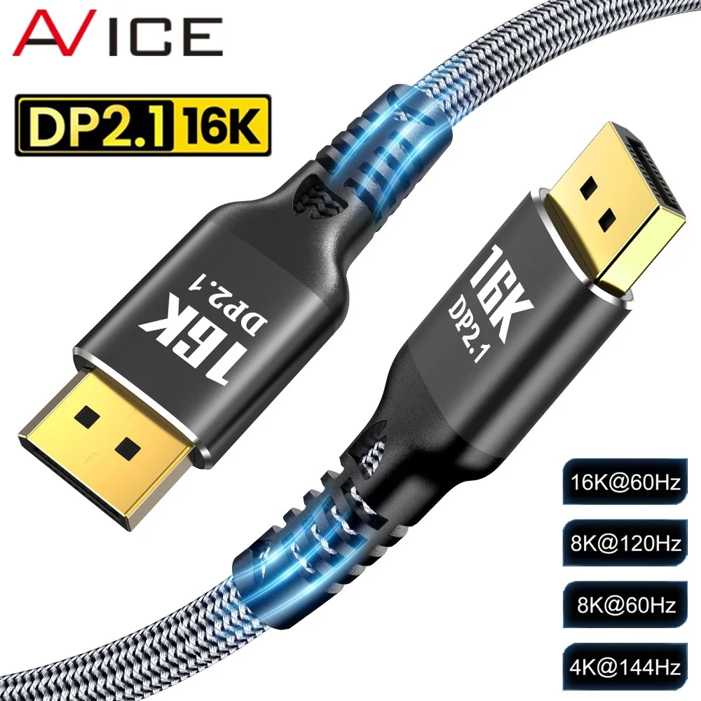 16K DP 2.1 Kabel Displayport 2.1 Kabel Video Audio Kabel 80Gbps 16K@60Hz 8K@120Hz 4K@240Hz HDR eARC Für PS5 Gaming Monitor HDTV