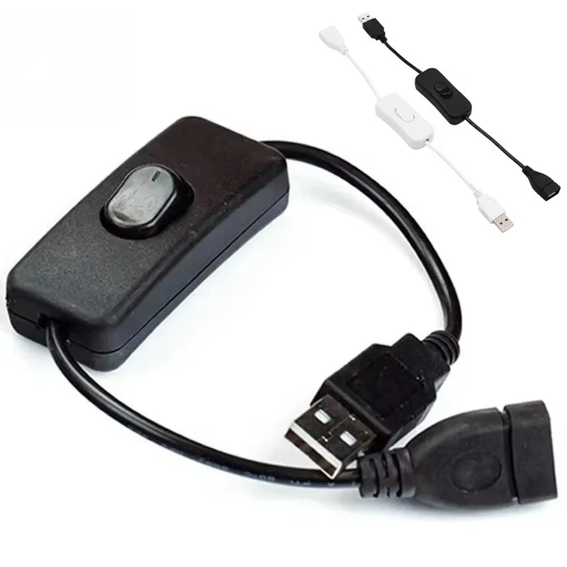 1-5Pcs USB Cable with On/Off Switch, Male to Female USB Extension Inline Rocker Switch for Driving Recorder, LED Desk Lamp  Fan