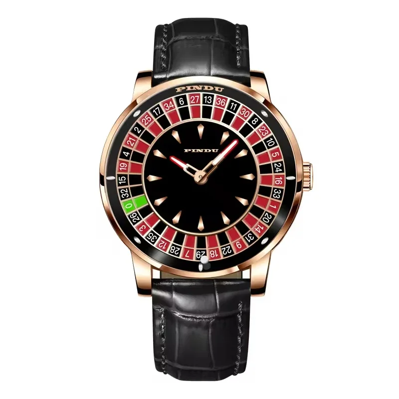 Pindu Hot sell Luxury japan movement Watches Gambling Disk Rotate Mens jacob Mechanical NH35 Watch roulette casino watch