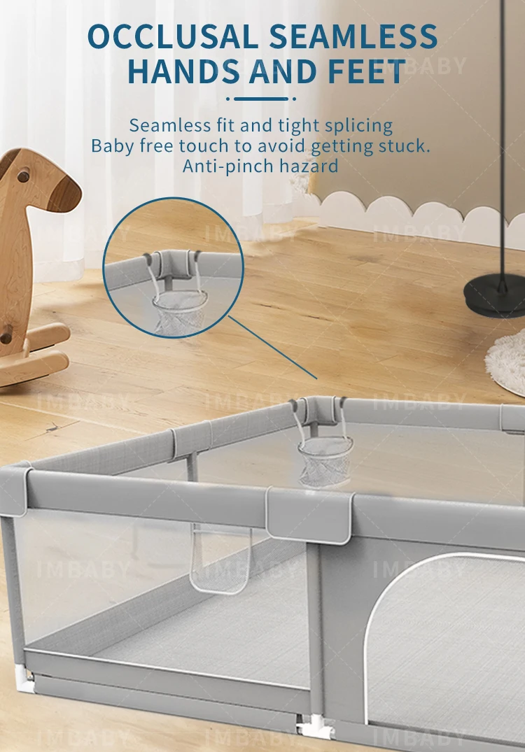 Großes Baby-Laufgitter für Kinder, Baby-Laufgitter mit Basketballkorb, Spielplatz für Kleinkinder, Indoor-Outdoor-Aktivitätszentrum für Kinder – Detail 3