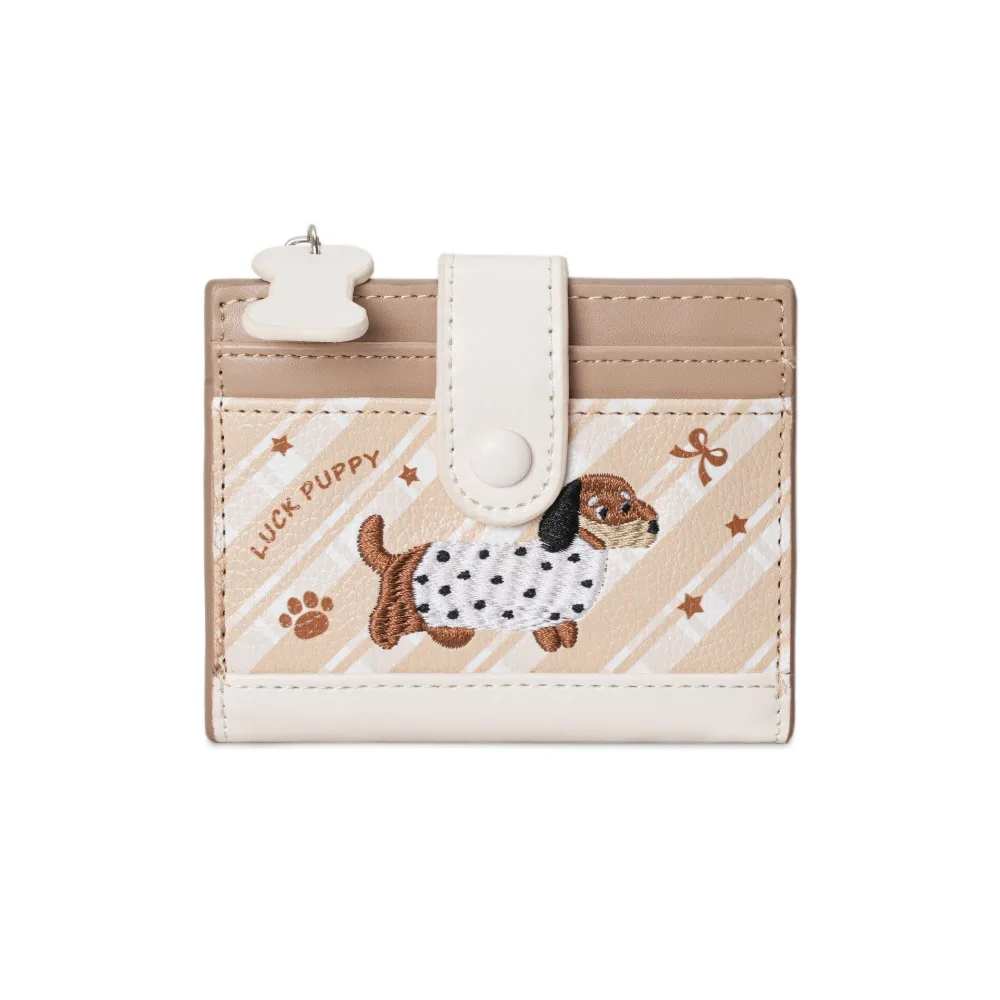 

Fashion Design Korean Style Embroidery Sausage Dog Wallet Purse Cartoon Coin Pouch Card Holder Multi Slot Card Bag Outdoor