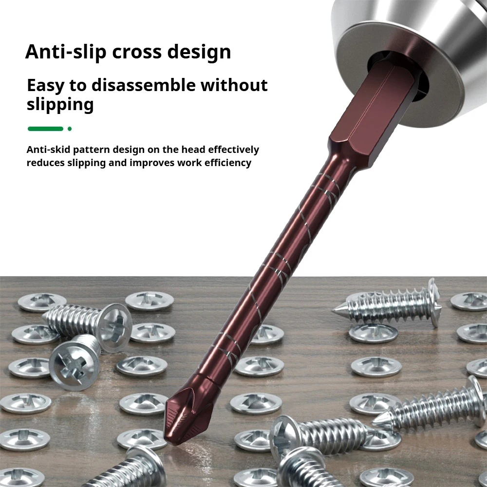 LAVIE S2 Anti-skid Screw Batch Special Surface Treatment Wear-resistant Batch Screw Anti-skid Hexagonal Bit Set Screwdriver Bit