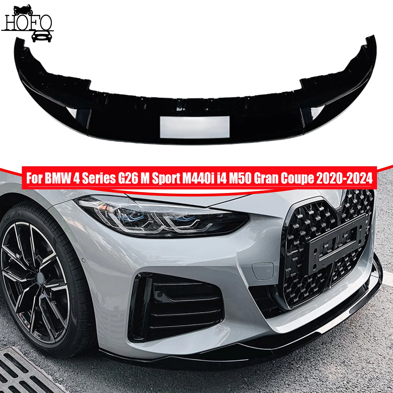 

Car Front Bumper Splitter Lip Diffuser Side Cover Kit For BMW 4 Series G26 M Sport M440i i4 M50 Gran Coupe 2020-2024