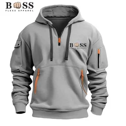 2024 Men's Fashion Loose Hoodie New Wool Soft Hoodie Men's Sportswear Zipper Jacket Warm Casual Street Wear Men