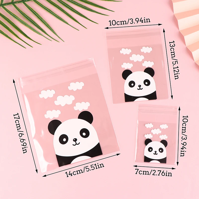 100Pcs/Pack Cute Panda Cookies Bags-Self Adhesive Seal Bakery Bread Plastic Bag Gift Bags Plastic Bags