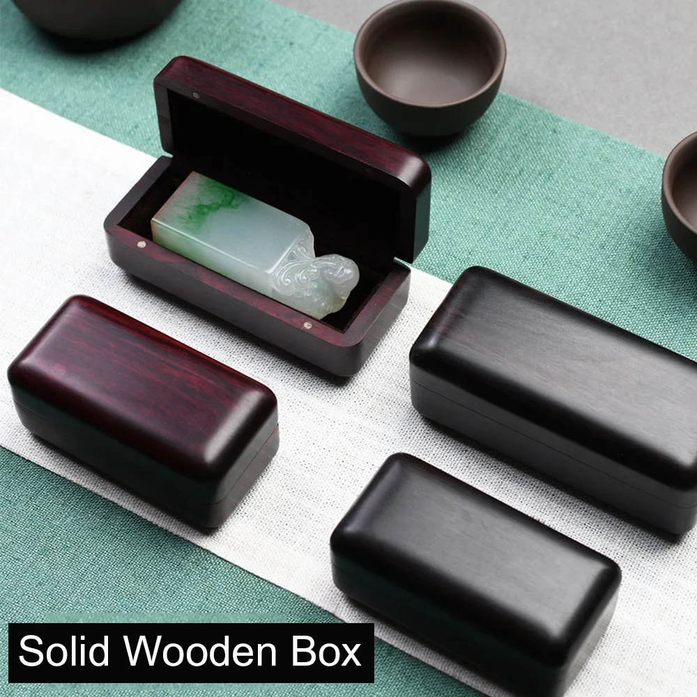 

Solid Wooden Storage Box for Round Square Name Stamp Mini Portable Magnet Wood Case Calligraphy Painting Chop Seals Customized