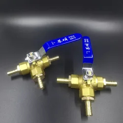 1PCS 6/8/10/12/14/16/19/25/32mm Hose Barb Brass Full Port T-Port L-Port 3 Way Ball Valve Connector Adapter For Water Oil Air Gas