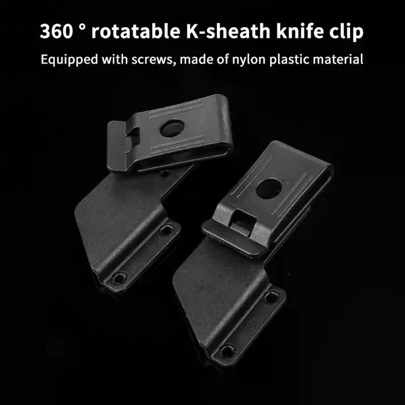 1 Set Universal K Sheath Clip With Screws 360° Rotatable Waist Clip Durable Quick Install For KYDEX Knife Sheath