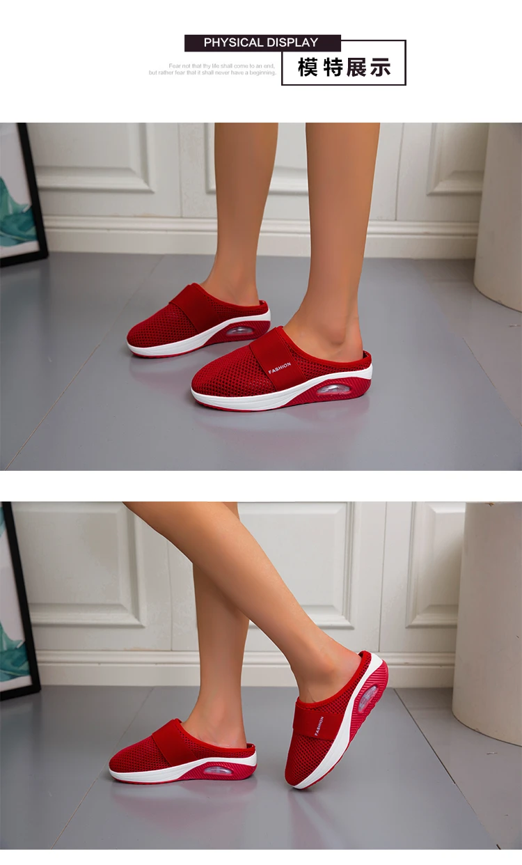 2025, Sommer europäische und amerikanische große Baotou-Halbhausschuhe für Damen, Mesh, ohne Absatz, Slip-on-Damenschuhe, flache Schuhe – Detail 16