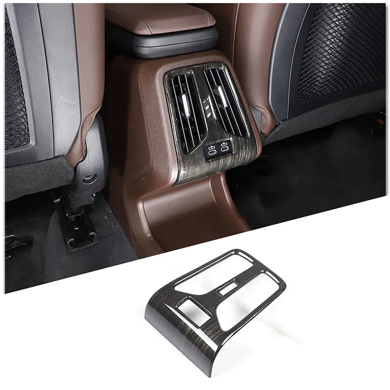 

For BMW X1 U11 2023-2024 ABS Black Wood Grain Car Rear Air Conditioning Vent Outlet Frame Cover Trim Accessories