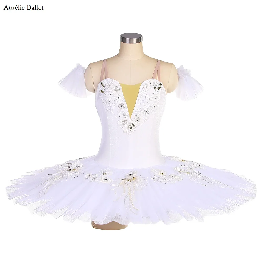 

BLL106 Snow White Ballet Pancake Tutu Pre-Professional Ballet Tutus Solo Costume for Girls and Women Ballet Dancing Tutu Dress