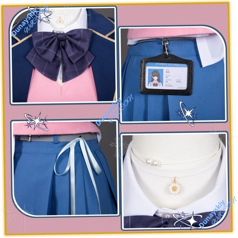 

Anime Game Chixiao Cosplay Outfit Wuthering Waves Threetar Collaboration Kawaii JK Costume With Wig For Daily Use