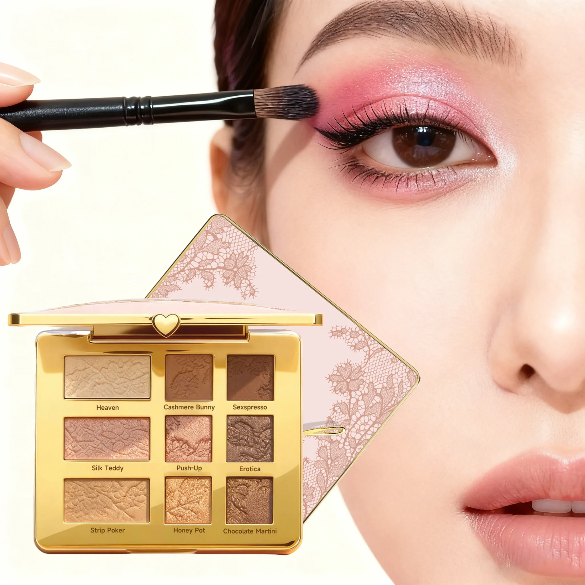 

9-Color Eyeshadow Palette With Fine Glitter Matte Earth Tones Highlighting Blush Waterproof Lasting Eye Shadow Cosmetic Makeup