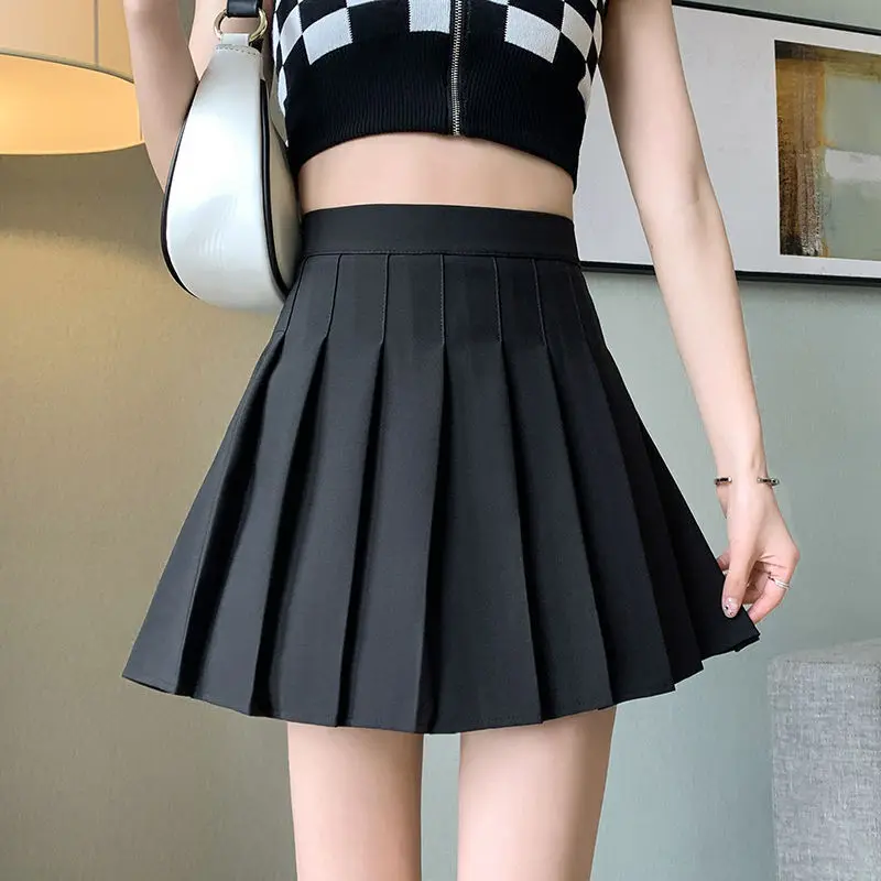 

Korean Style Fashion Pleated Skirt For Women Autumn Winter High Wais Plus Size A-line Skirt T Slim Short Mini Skirt JK Clothes