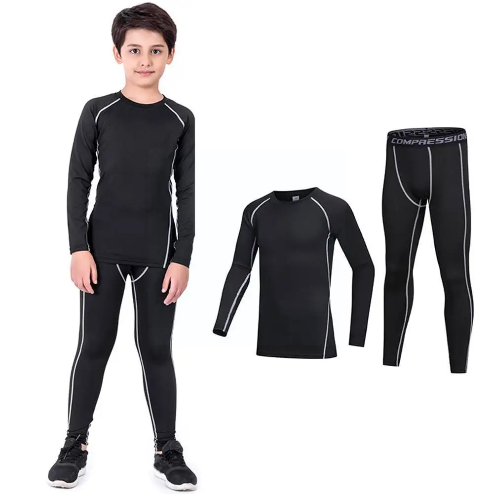 Winter Children\'s Sports Suit Quick Drying Thermal Underwear for Boys and Girls Basketball Football Compression Sportswear P3Y8