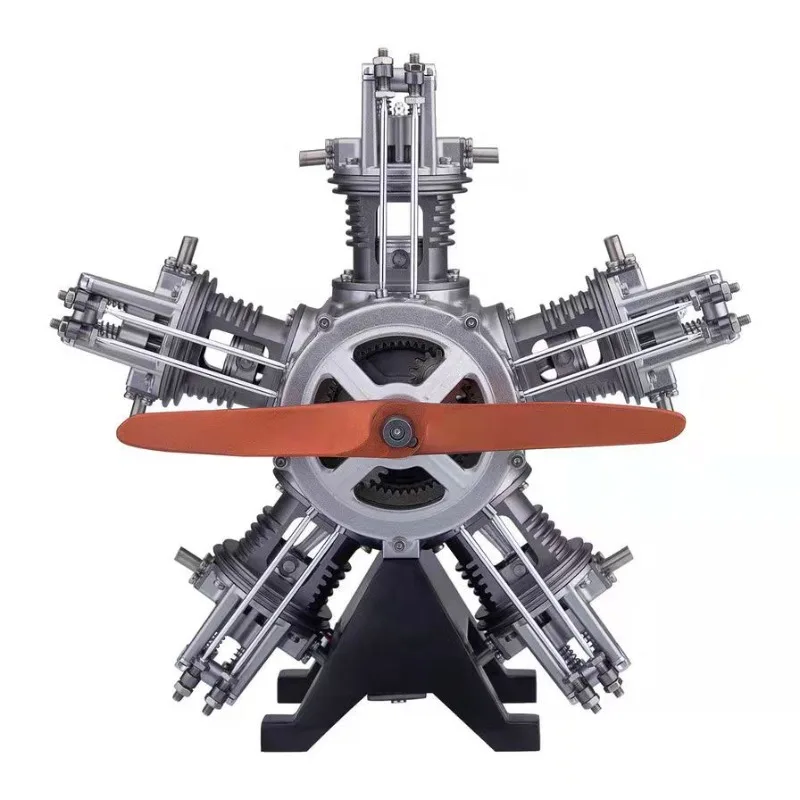 

Assembled, star five-cylinder engine model, toy/metal assembly model