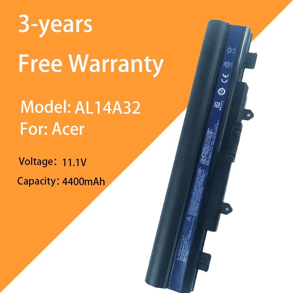 

11.1V 4400mAh notebook battery AL14A32 for AC Acer E5-572G 472G E5-571G 471G 511G