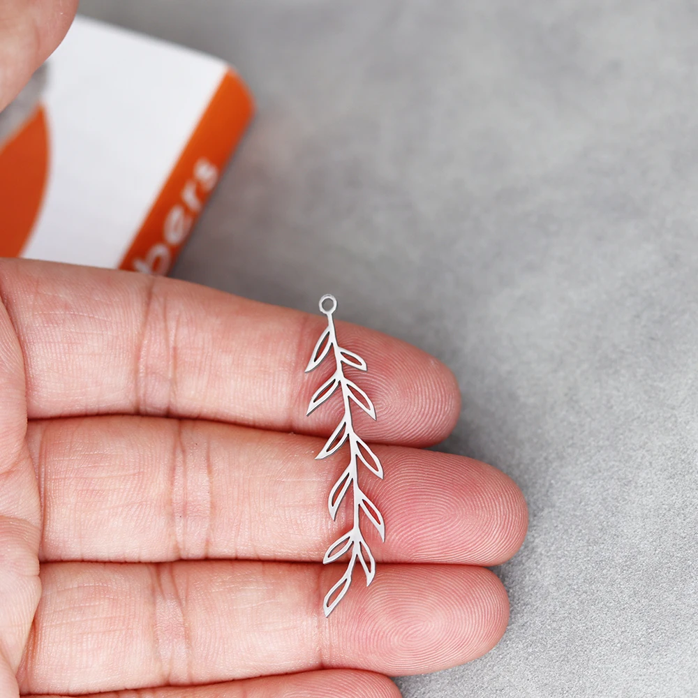 3pcs/Lot Stainless Steel Leaves Connector Accessories Findings For Fashion Jewelry Making DIY Handmade Craft Gift