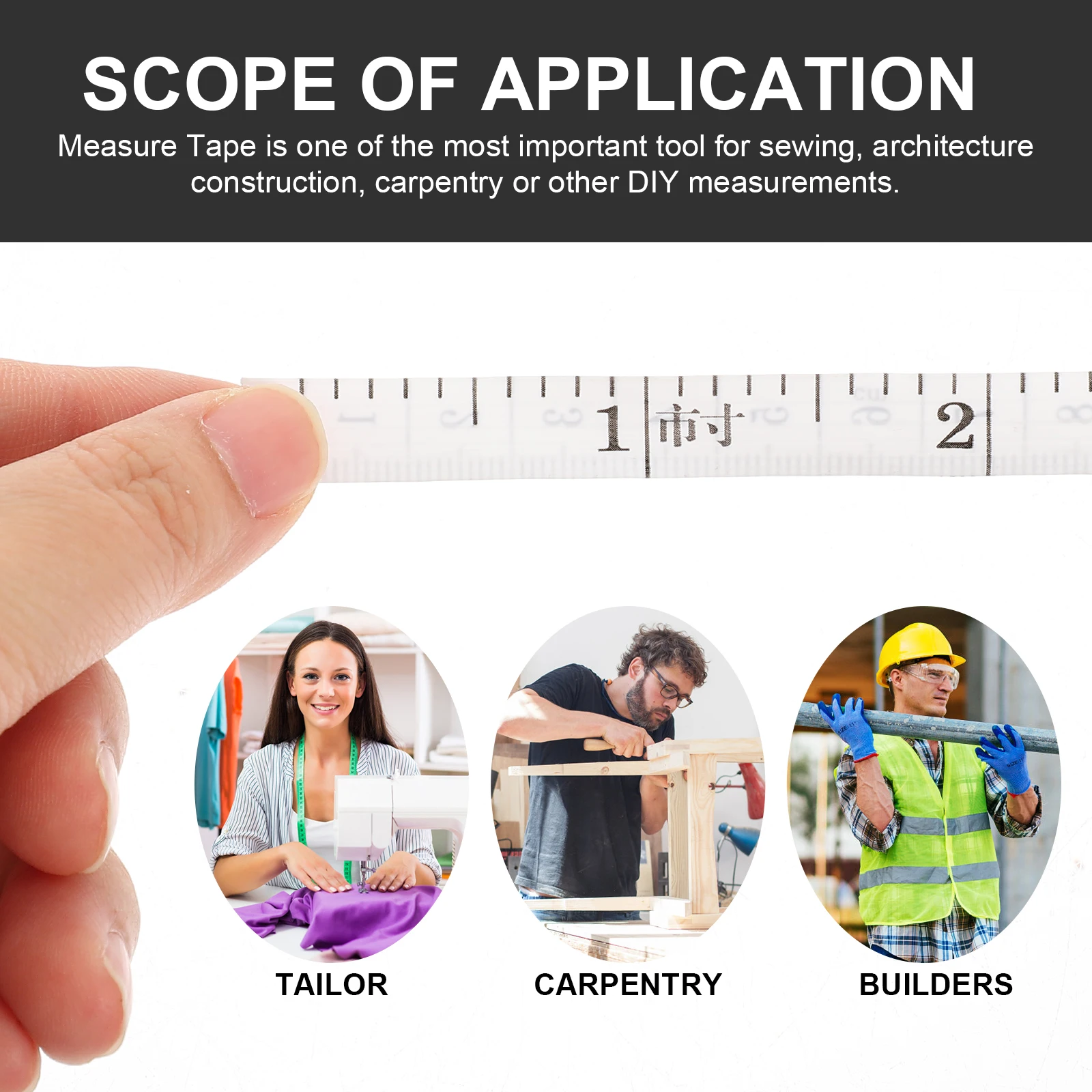 

50Pcs Compact Measuring Tape Premium Material Sewing Tool Easy Read Tailor Ruler for Home Use Tape Measure Measuring Supply