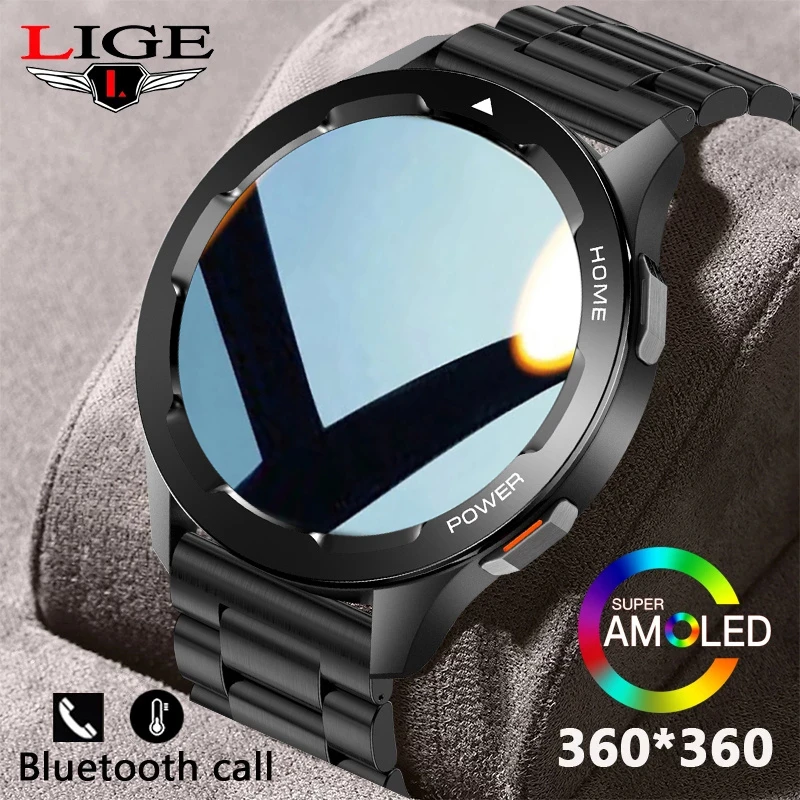 

LIGE 2022 Bluetooth Call Smart Watch Men NFC AI Assistant Custom Watch 360*360 HD Screen Face Long Standby Sports Smartwatch Man