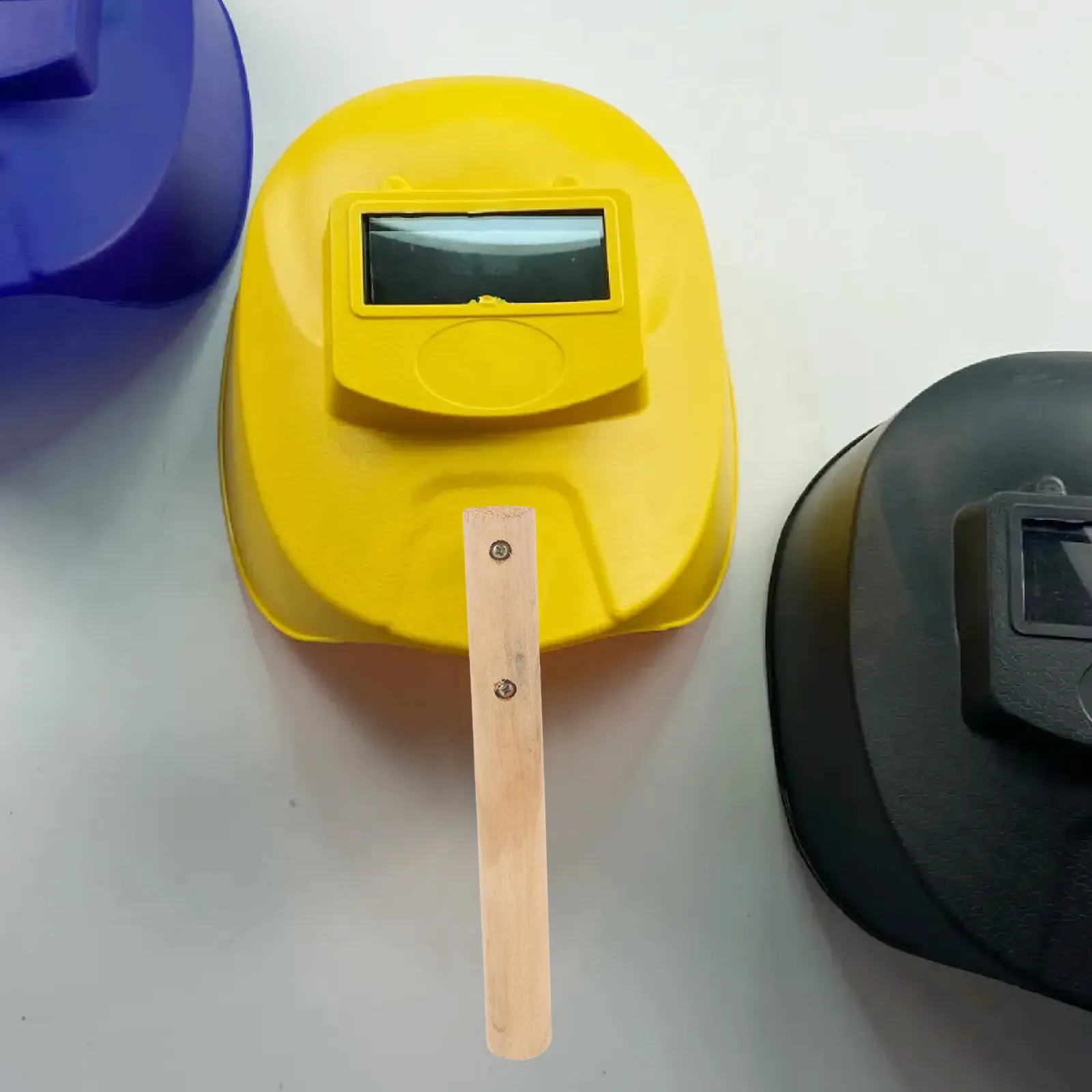 Welding Face Mask Handle Wooden Sturdy Design Easy Installation for Welding Cutting Grinding Welder Mask Grip Tool Accessory