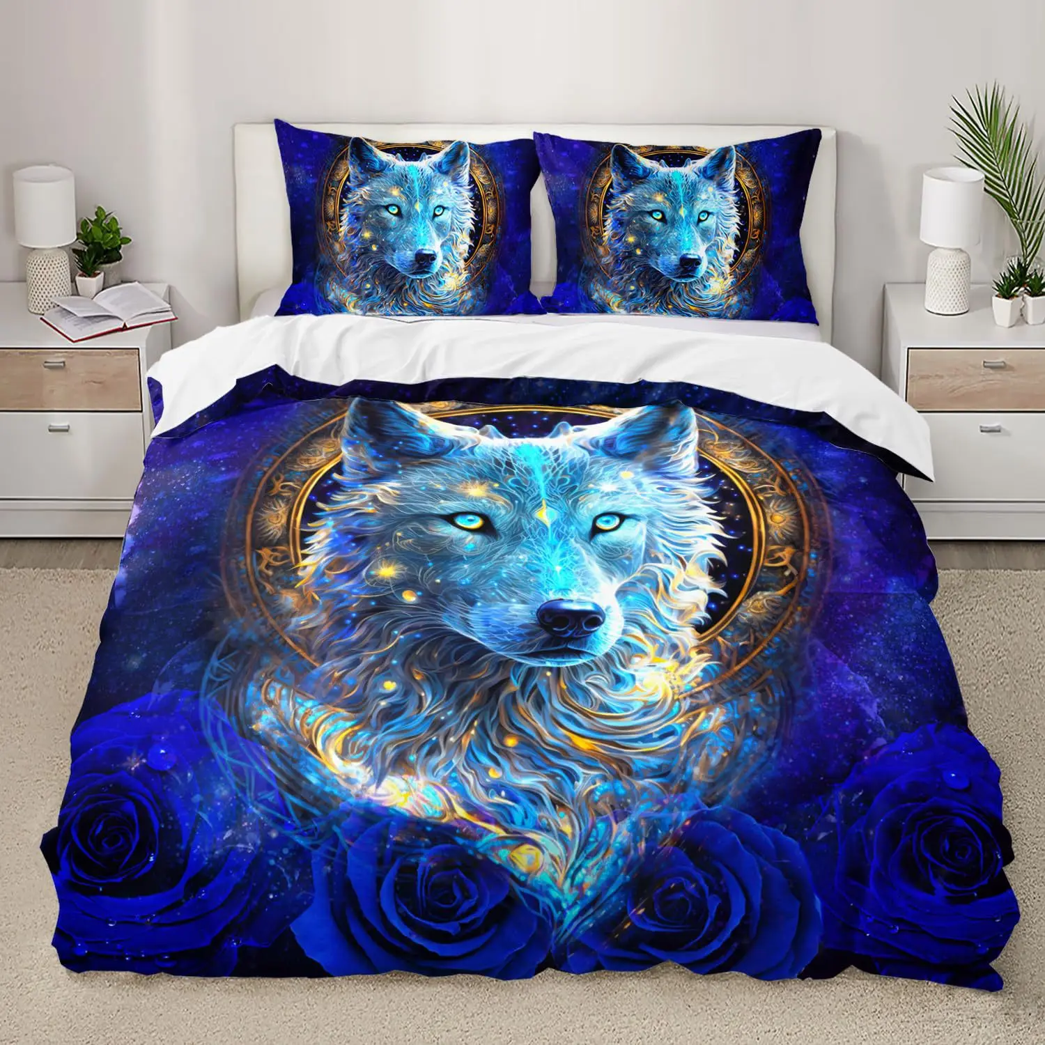 2/3pcs bedding set Digital Print Comfortable Duvet Cover for Home Bedroom Decoration, 1 Duvet Cover and 2pillowcase with Zippers