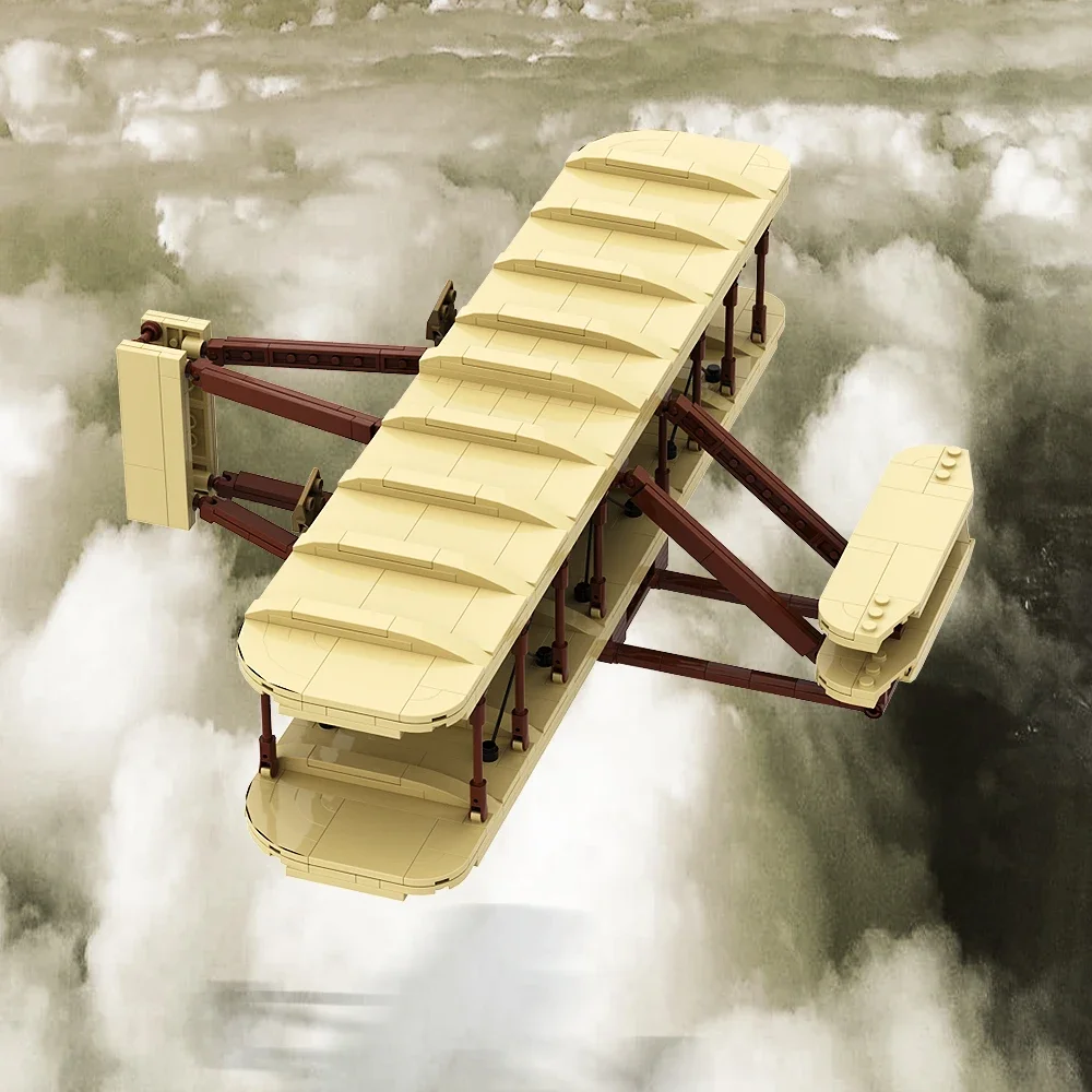 MOC الفضاء رايتس الطيارة نموذج طائرة طائرة بنة رايتس براذرز فلايرز الطوب ألعاب تعليمية للأطفال هدية