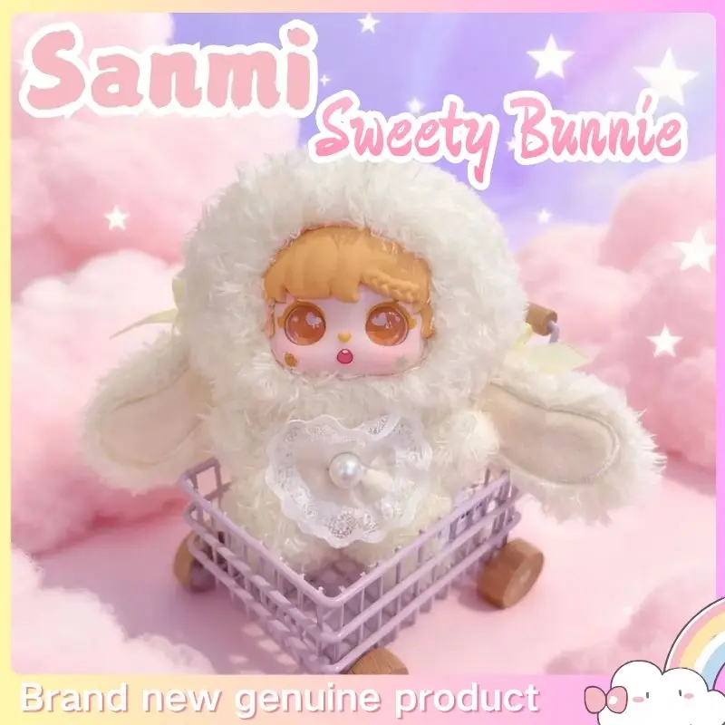 Sanmi Sweety Bunnie serie muñeco de vinilo de peluche caja ciega bolsa colgante decoración ornamento lindo conejo figura de peluche juguete caja misteriosa regalos