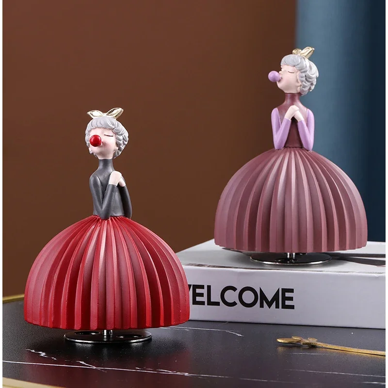 

Bubble Girl Rotating Music Box Girls Birthday Christmas Valentine Gift Music Box Small Ornaments Creative Home Decoration P32