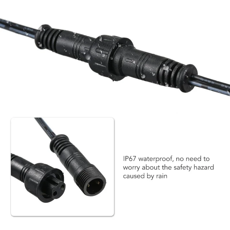 5 Pcs 3.3ft Deck Light Extension Cable 2 Pin IP67 Waterproof Extension Cord Male Female Connector For Outdoor