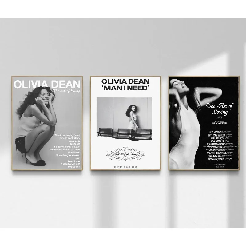 O-Olivia Dean Poster The Art of Loving/ Man I Need/ Indie Soul Music Wall Art Concert Tour Print Modern Canvas for Bedroom Decor