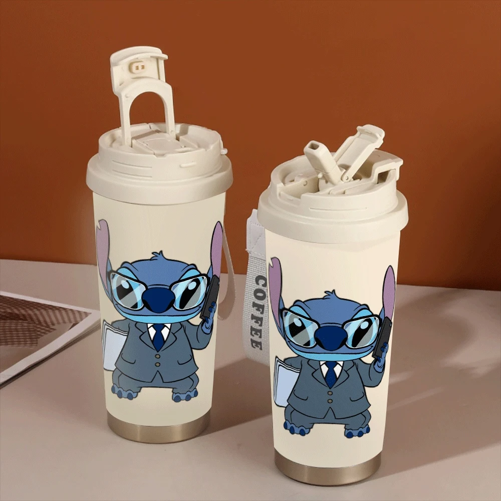 

Lilo & Stitch Water Cups 304 Stainless Straw Drinking Women Cartoon Insulated Cups Stitch Angel Kawaii Cartoon Gift