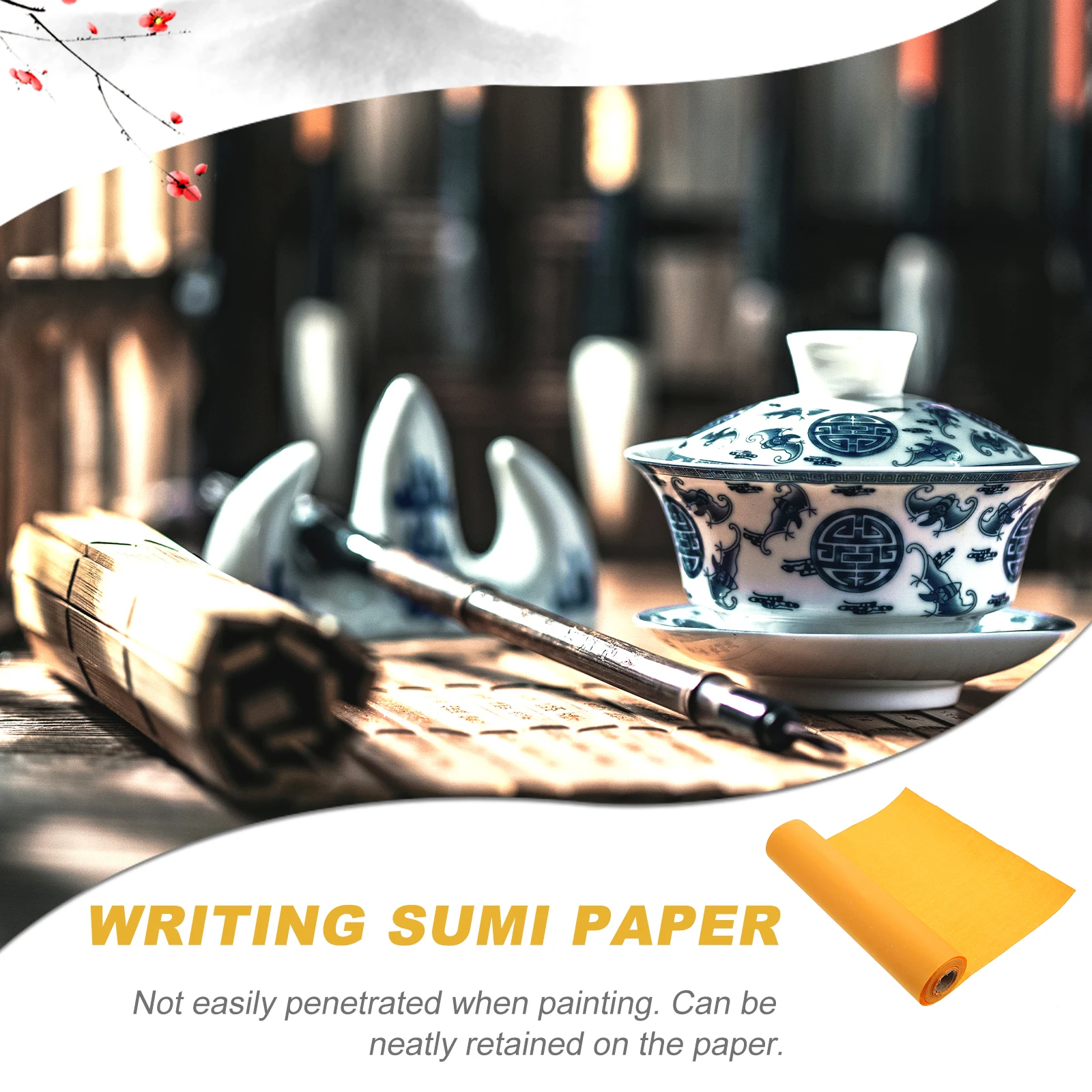 

35cmx20m Calligraphy Roll Lightweight Compact Size for Painting Watercolor Drawing Writing Sumi Paper Rice Paper Supplies