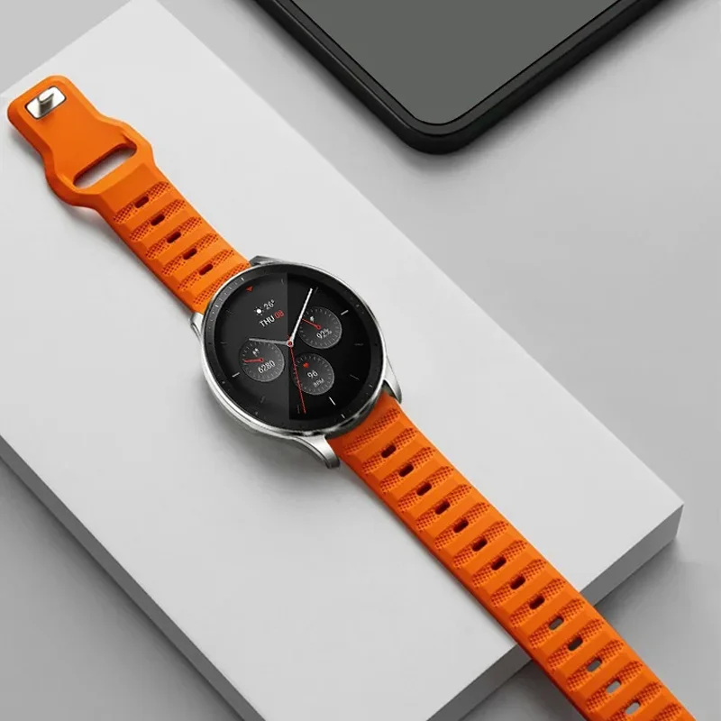 22mm 20mm Silicone Strap for Huawei Watch 5-4/GT6-5-4 Pro 46mm Amazfit Active Max/Bip 6-5 Bracelet Band For Galaxy Watch 7/6/5/4